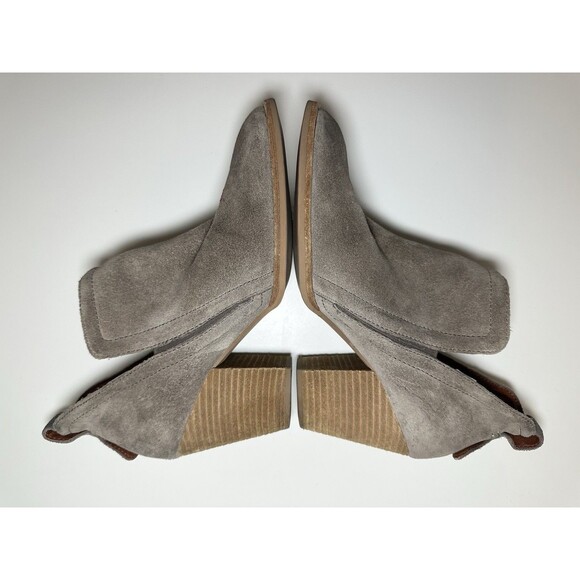 JEFFREY CAMPBELL Women Rosalee Gray Suede Ankle Boots Block Heel Boho Slip On 8 - Picture 9 of 14